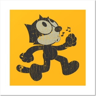 FELIX BLACK CAT WALKING Posters and Art